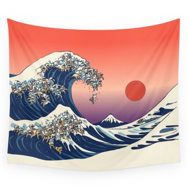 Волна в Канагаве красная