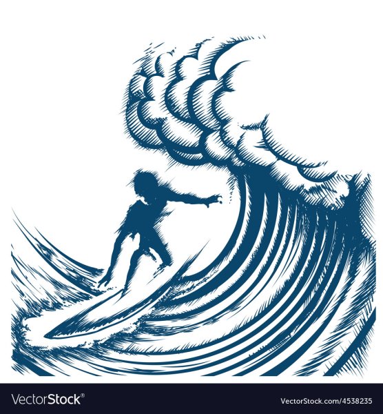 Трафарет волна для стен