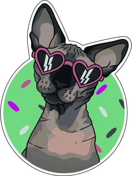 Сфинкс арт стикер