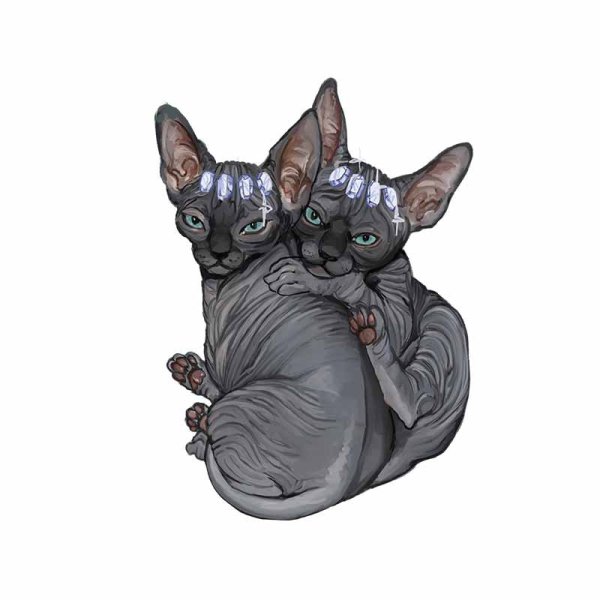 Сфинкс серый арт