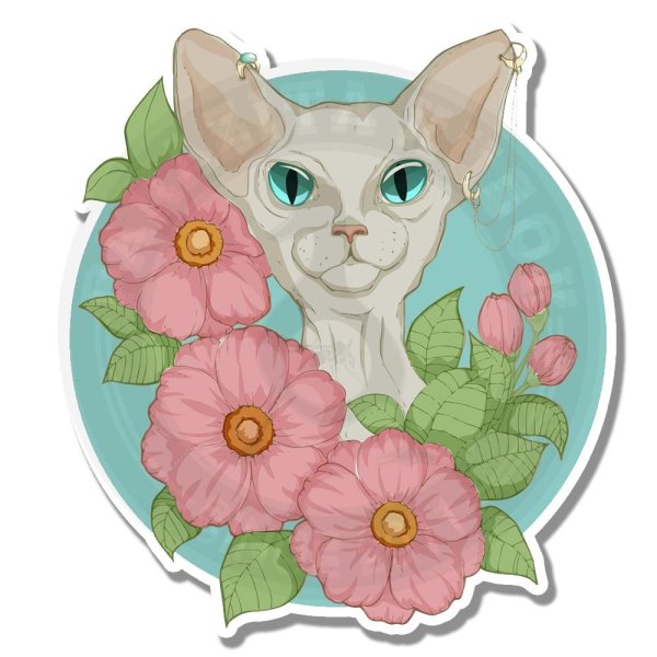 Сфинкс с цветами