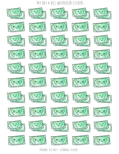 Денежные деньги для наклеек