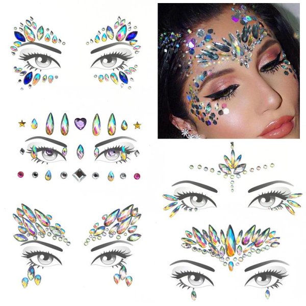 Блёстки для лица наклейки