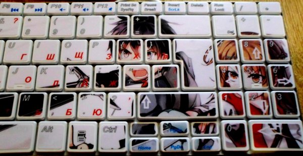 Анимэнаклейки на клавиатуру