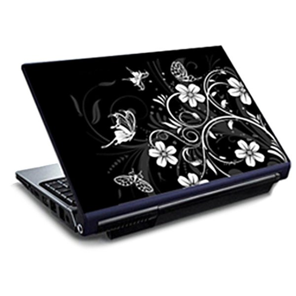 Ноутбук со стикерами на крышке