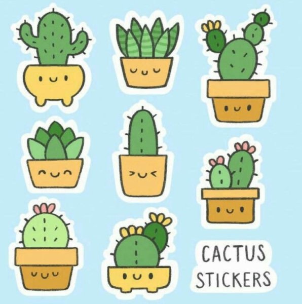 Милые кактусы для бумажных сюрпризов