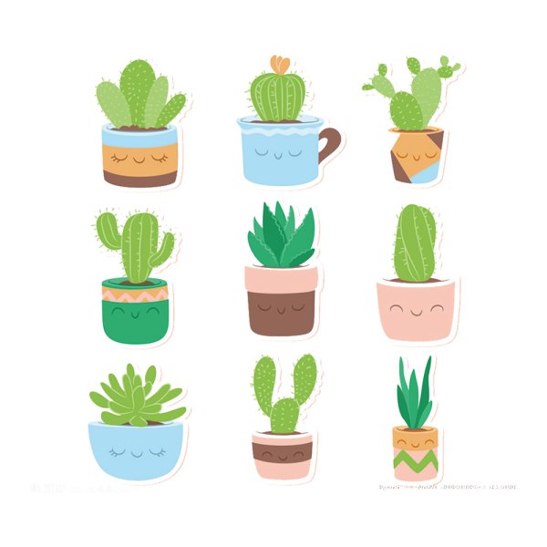 Наклейки кактусы для печати