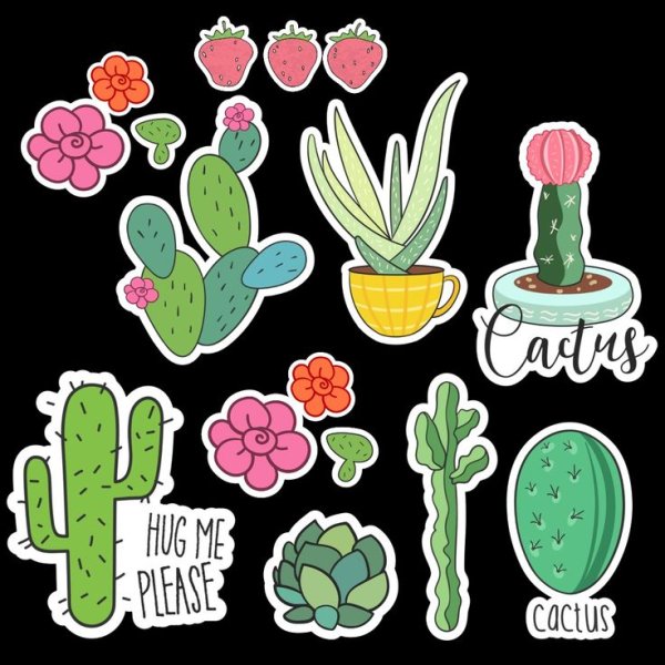 Наклейка (стикер) Кактус