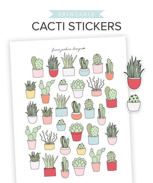 Наклейки растения для скетчбука