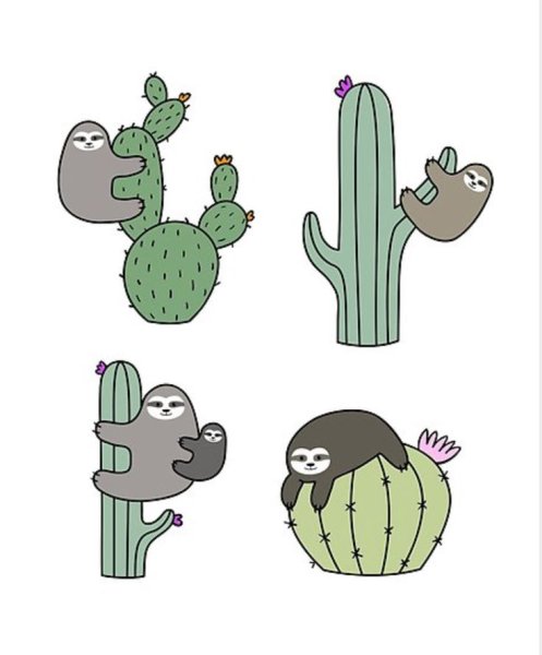 Милые наклейки кактусы