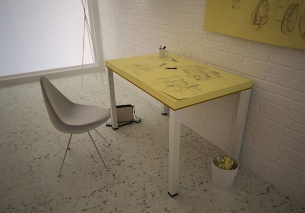 Дизайнерский стол в наклейках