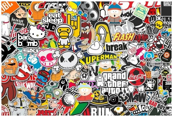 Много наклеек