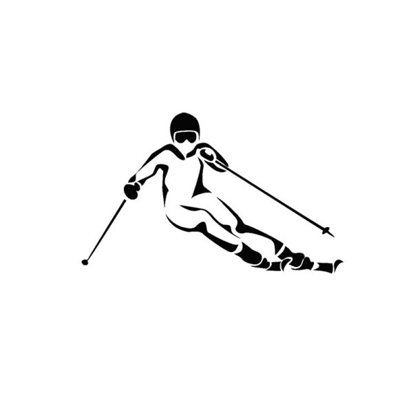 Силуэты лыжников и сноубордистов