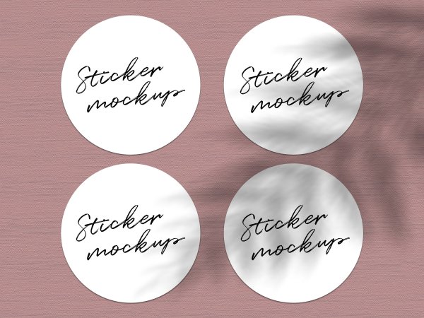 Мокап наклейки круглые