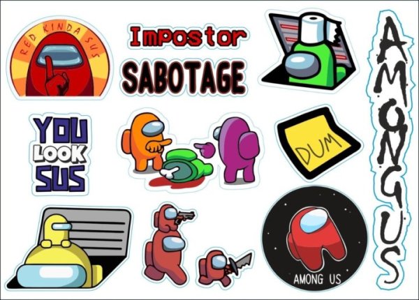 Наклейки амонг АС