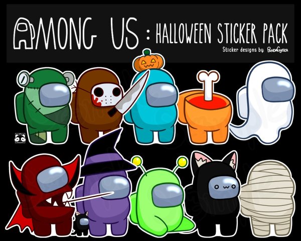 Among us наклейки распечатать