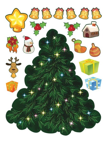 Нарядная елка для детей рисования