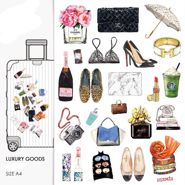 Стикеры на чемодан вектор