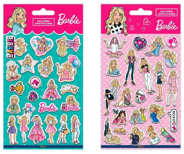 Барби картонная игрушка с наклейками