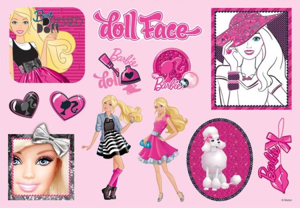 Раскраска Барби с наклейками