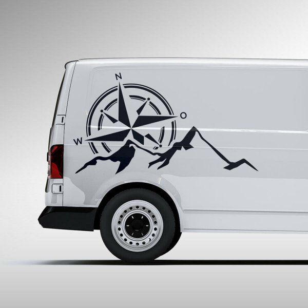 Наклейка на микроавтобус горы