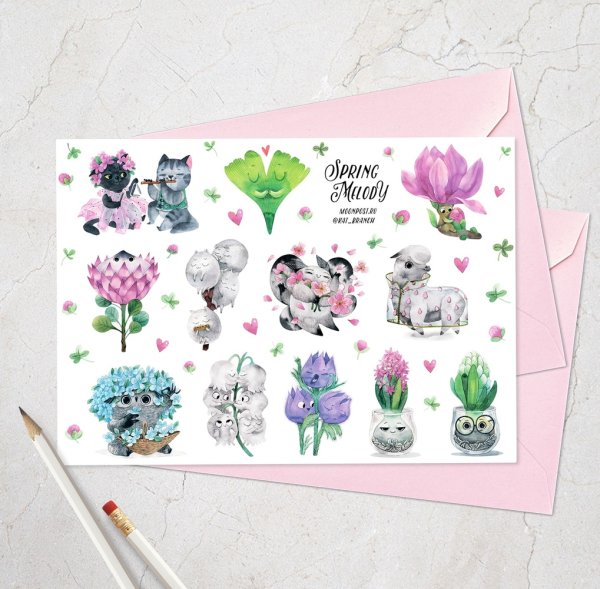 Весенние наклейки