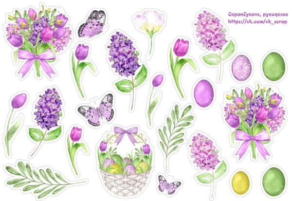 Весенние птицы на прозрачном фоне