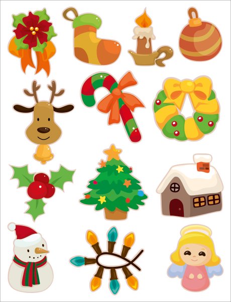 Рождественские наклейки