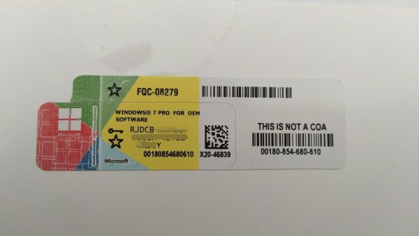 Windows 7 Pro COA