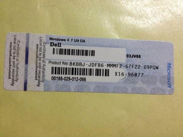 Windows 7 Ultimate x64 наклейка