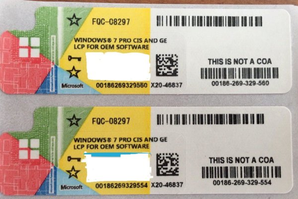 Наклейка Windows 7 professional OEM