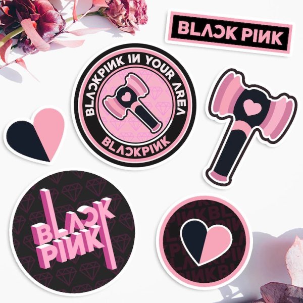 Наклейки с надписью Black Pink