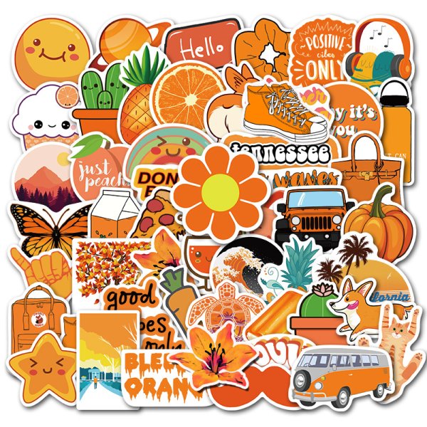 Наклейки в оранжевом стиле