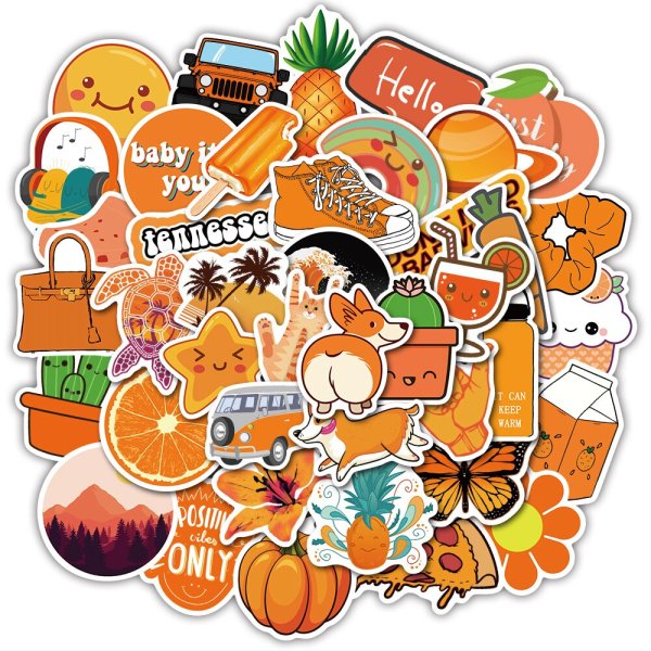 Наклейки в оранжевом стиле