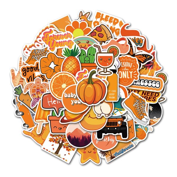 Наклейки в оранжевом стиле