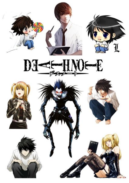 Наклейки по аниме тетрадь смерти