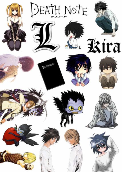 Наклейки аниме тетрадь смерти