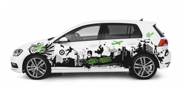 Наклейки на черную машину