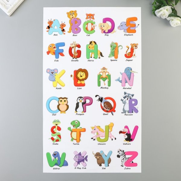 Детские наклейки алфавит