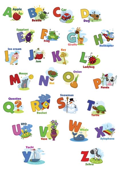 Наклейки "алфавит английский"