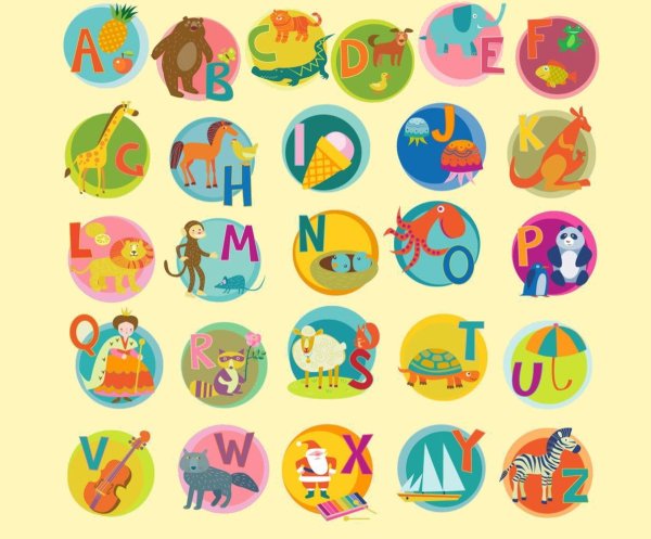 Стикеры алфавит английский