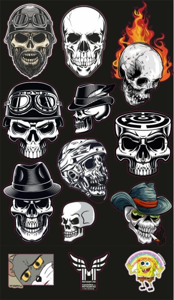 Наклейка Россия череп