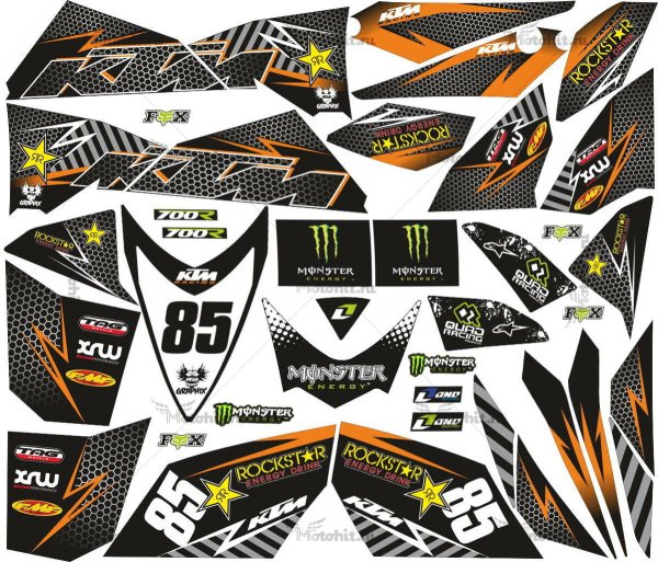 Комплект виниловых наклеек "Monster FX"