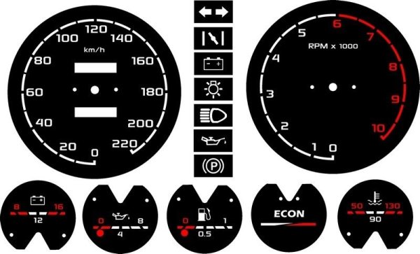 Шкалы панели приборов ВАЗ 2107