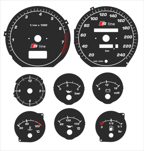 Шкалы приборов Audi 100 c4
