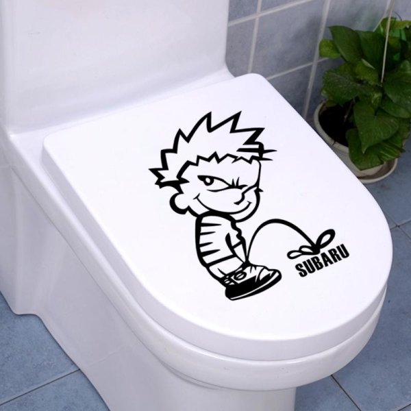 Надпись на крышке унитаза