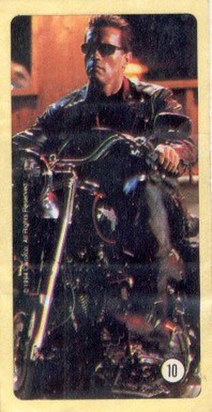 Терминатор 2 наклейки от жвачек 1990