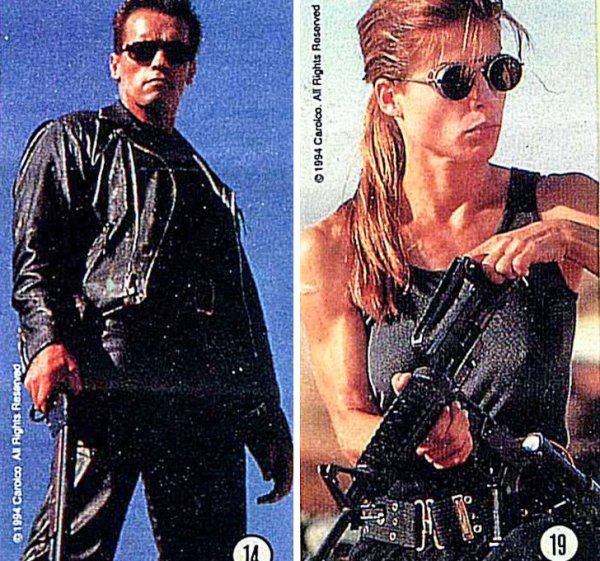 Терминатор 2 наклейки от жвачек 1990