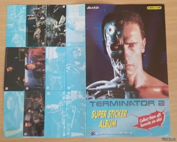 Терминатор жвачка наклейки 90х