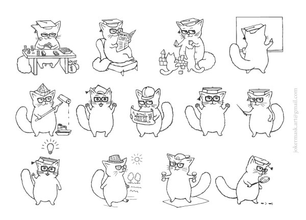 Котик. Раскраска с наклейками